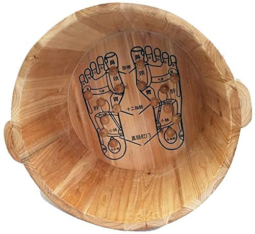 WADRBSW Fußbadewanne aus Holz, Geschenk für den Haushalt, Fußbadewanne aus Holz, Sauna-Fußbadewanne aus Holz, Massage, Spa, Sauna, EinweichenHandgefertigte Fußbadewannen aus Holz, Fußbad mit Vision