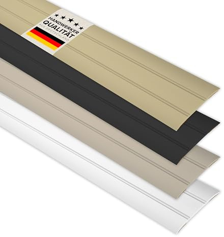 D-TACK Übergangsprofil Alu selbstklebend | Breite 37 mm | Länge 1 m | Champagner | Flache Übergangsschiene | Übergangsleiste aus eloxiertem Aluminium | Abdeckleiste in Handwerker-Qualität