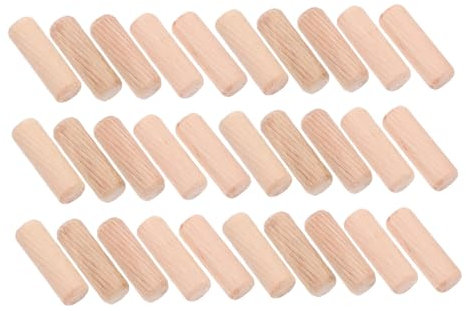 VILLFUL 100 Pezzi Tasselli Legno Pioli Legno Artigianato Spina Tonda Mini Casa 10 Mm