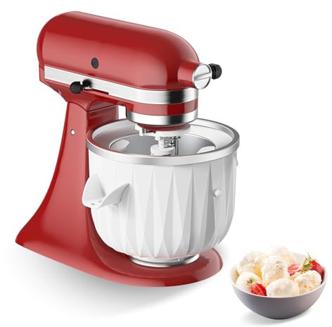 Eismaschinen-Aufsatz für KitchenAid Standmixer, Eisschale kompatibel mit 4,5 Qt und größeren Standmixern, Eiscreme & Sorbet Gelato Maker Aufsatz macht 2 Quart Frozen Yogurt von Focollk