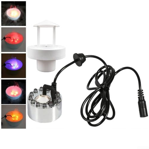 Nebulizzatore a 12 LED, nebulizzatore per nebulizzatore, mini macchina della nebbia, per atomizzare 250-350mlH, decorazione per feste di Halloween