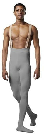 Etoile Calzamaglia da Uomo Lunghezza Intera con Piede MP001 per Bloch Sport Danza Classica Ballo Ballerino Relax Balletto Saggio Prove Esibizioni Allenamento Pantalone (Grigio, M)