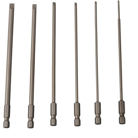 Lot d'embouts de tournevis plats SL2, SL2 5, SL3, SL4, SL5, SL6, magnétiques, alliage d'acier, 150 mm