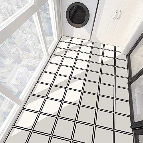 Autocollants pour Carrelage de Salle de Bain À Géométrie Blanche Autocollants pour Carrelage de Salle de Bain en Pvc Carreaux Auto-Adhésifs Carreaux de Cuisine À Coller Autocollants pour Carrelage M