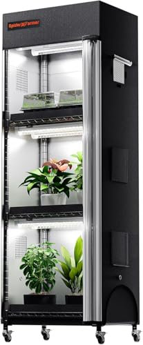 SPIDER FARMER 2025 4-Tier Plant Stand with 6Pcs 30cm Full Spectrum 5000K LED Grow Lights and Tent Cover Mini Greenhouse Height Adjustable for Seed Starting Indoor Plants Growth 40x30x120cm