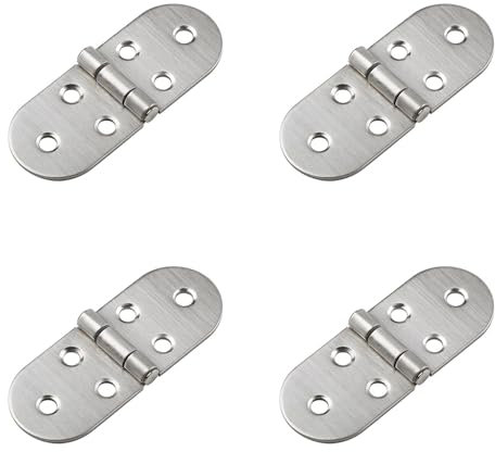 4 Pcs Folding Flip Top Hinges for Countertop Flaps, Durable Stainless Steel Kitchen Cabinet Hinges
