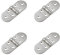 4 Pcs Folding Flip Top Hinges, Counter Flap Hinges for Doors and Cabinets, Durable Stainless Steel Kitchen Cupboard Hinges