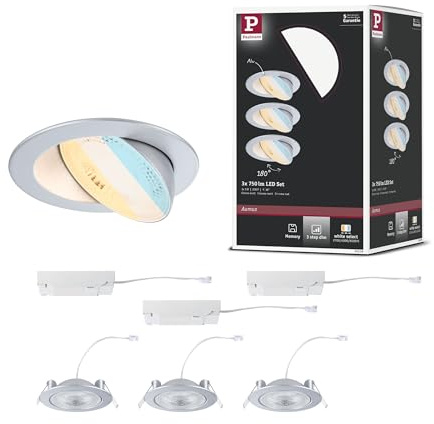 Paulmann 92256 EBL Set Aumus schwenkbar 3-Stepdim LED 3x750lm 2700-6500K 5W 230V Chrom matt