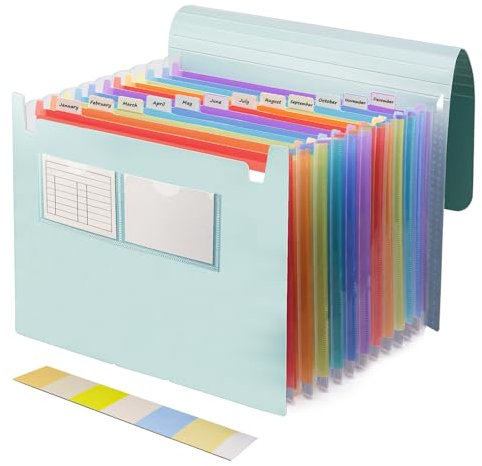 LPZMPZ Dokumentenmappe A4 Fächermappe A4 Ordner Dokumenten Organizer Mappen Ordnersystem Ordnungsmappe mit Sortiermappe Registermappe Dokumentenordner File Folder A4 12 Fächern Datei Organizer