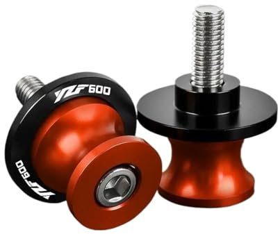 GNSDHJIK Motorrad MontagestäNder Für YH YZF600 1994 1995 1996-2022 2023 2024 8 Mm Zubehör, Schwingenspulen, Schieber, Hintere Ständerschrauben(ORANGE)