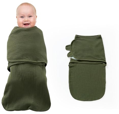 NCTNCX Baby Schlaf Pucksack Baby Sicherheit Baumwolle Puck Schlafsack Pucksack Neugeborene Mit Verstellbarem Klettverschluss Universal FüR MäDchen Und Jungen (GrüN 0-3 Monate)