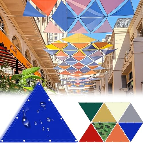 AMXFS Triangle Awning with Eyelets with 95% Shade Effect, Made of Oxford Fabric, 180 g/m², 3 m x 4 m x 5 m, Garden Awning Fabric, Waterproof UV Protection, Sun Protection for Camping, Balcony