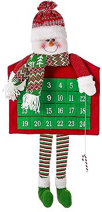 Decorazione natalizia calendario dell'Avvento decorazione da parete con Babbo Natale e pupazzo di neve pendente da appendere alla parete