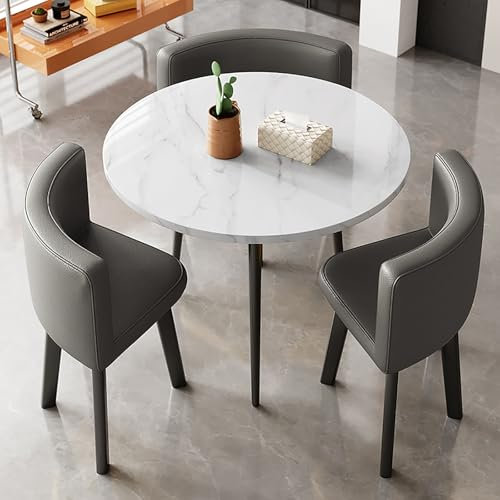 Agteruo Modernes, legeres Couchtisch-Set für das Esszimmer, moderner Konferenztisch aus Leder mit Stühlen, Kombination aus Verhandlungstisch und Stuhl für das Büro, für Wohnzimmer und Küchenbalkon.