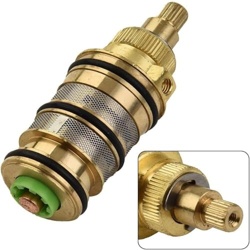 Cartouche thermostatique de douche, compatible avec la plupart des robinets de douche, cartouche thermostatique de rechange en laiton pour mitigeur