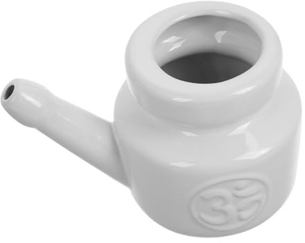 Gogogmee Dispositivo Nasal de Cerámica Elegante de 350 Ml para Lavado de Senos Paranasales, Seguro y Delicado, Adecuado para Yoga y Limpieza Nasal Profunda