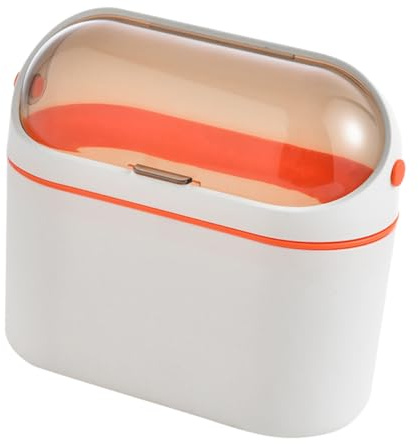 SAFIGLE Bidone della Spazzatura da Cucina con Coperchio Ribalta Cestino Appeso da Parete Scrivania Piccolo ma Capiente per Bagno e Cucina Compatto Colore Arancione