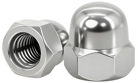 BAVALIN 5 Piezas Tuercas de Sombrerete M12 - Tuercas Ciegas Hexagonales Tuerca de Acero Inoxidable 304 Tuerca de Cúpula para Tornillos Pernos y Varillas Roscadas