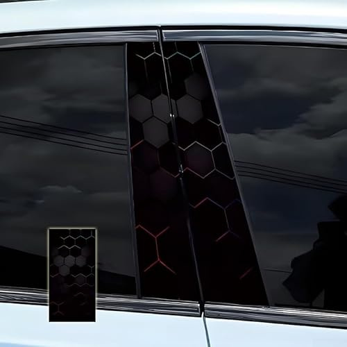 Pellicola protettiva per colonna B con motivo a nido d'ape, adesivo in vinile PET per carrozzeria dell'auto, copertura resistente alle intemperie, compatibile con vari veicoli (4)