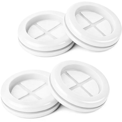 qjuwhua 4 tapones para carrocería de 60 mm, color blanco, arandelas de goma, pasacables impermeables, redondas, de doble cara para protección de cables, protección de alambre, agujeros de cable