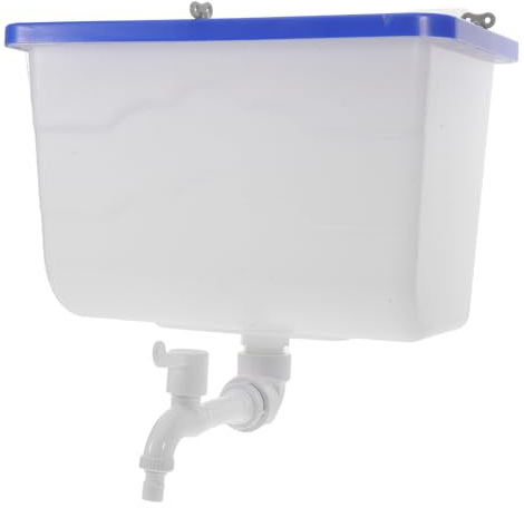 NIYANGLE Tanque de Agua Montado Pared para Baño y Salón, Capacidad Media 12.5 L, Plástico Resistente con Tapa, Diseño Cuadrado Reforzado, Adecuado para Lavado de Cabello y Ducha
