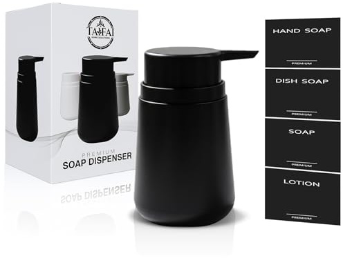 Seifenspender Schwarz Bad Kunststoff Pumpspender Große Öffnung 1 Stück | Küche Spülmittelspender 320 ml Soap Dispenser Tropffrei Duschgel Shampoo Spender Badezimmer Seifenspender Set
