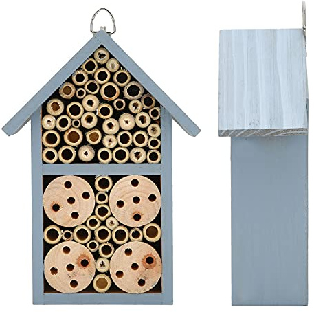 Jenivaint Bee House Trähus, Naturlig Inventory/Share och Bihotell 9,2 X 4,7 X 3,0 Tum, Rörformig Passage för Fjärilar och Nyttiga, för Trädgårdsobservation Utomhus