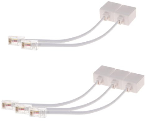 Hoement 5pcs Rj45 to Rj11 Phone Jack Adapter for Landline, Ethernet Phone Adapter with Abs Copper Material and Enhanced Compatibility, Instant Connection Converter for Home or Office Use
