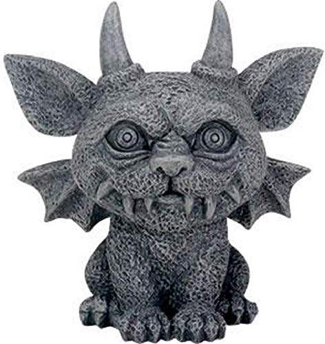 SUMMIT COLLECTION 3.25 Inch Medieval Dark Grey Winged Gothic Gargoyle Guardian Bast Desk and Shelf Decoration