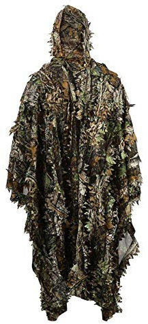 HYFAN Ghillie Suit Poncho Outdoor 3D Leaves Camouflage Camo Cape Cloak for Military, CS, Jungle Hunting, Paintball, Airsoft, Wildlife Photography, Halloween