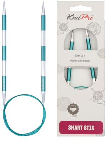 KnitPro 42093 SmartStix Aiguille à tricoter circulaire, métal, Multicolourede, 80 cm, 6 mm, Coloré