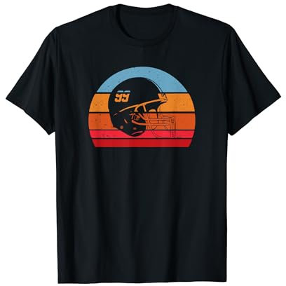 40YARDS American Football Helm Sunset Retro Design T-Shirt