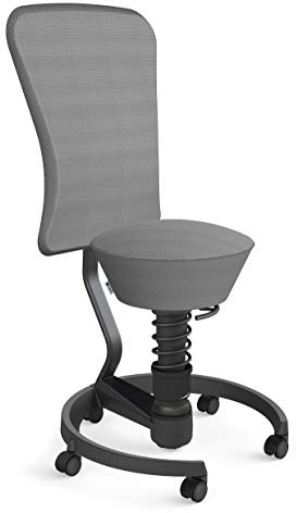 aeris Swopper Air – Ergonomischer Hocker mit extra weicher Polsterung – Bürohocker höhenverstellbar mit Rollen –Sitzhocker für einen gesunden Rücken, Feder Standard