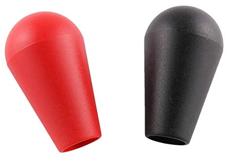 E-outstanding 2pcs American Style Water Drop Shape Replacement TopBall Handle Arcade Ball Top for Arcade1up/ Zippy/SANWA/SEIMITS Joystick, (1 x Red + 1 x Black)