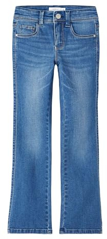NAME IT Mädchen Nkfpolly Skinny Boot Jeans 1142-au Noos Hose, Dark Blue Denim, 158 EU