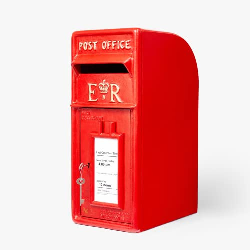 Assorted Collections Boîte aux Lettres montée sur Poteau – Boîte aux Lettres ER avec Serrure, boîte de Style Bureau de Poste en Fonte, montable au Mur ou sur Pilier (Rouge)