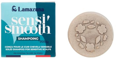 LAMAZUNA - Shampoing solide - Cuir chevelu sensible - Poudre de pivoine - Mousse généreuse - Zéro Déchet - Végane - Fabriqué en France - idéal pour le voyage - 70g