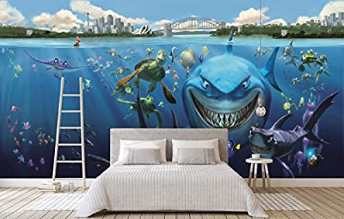 XLMING Tiburón feroz modelo 3d Decoración Fotomural sala Sala de estar Pared Pintado Papel tapiz no tejido-430cm×300cm