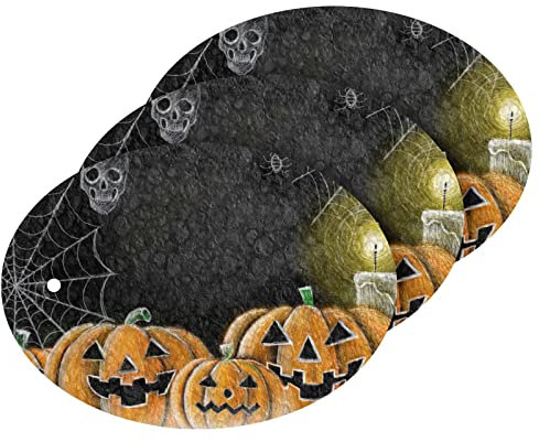 Geschirrschrubber Kratzfeste Reinigungsschwämme zum Abwaschen von Geschirr, saugfähiges Geschirrspülen, Schrubber aus Holz, Zellstoff Baumwolle - Zeichnen Halloween Kürbis