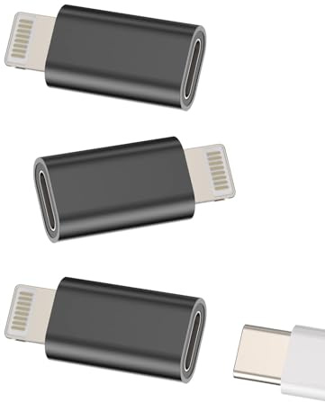 USB C Mutter auf Lightning Männlich Adapter(3 Pack) Type C Klinke Kabel Charger Stecker Set Ladekabel iPhone Netzteil Ladegerät Zubehör für Apple 14 13 12 11 Pro Max Mini 7 8 Plus X Xs Xr Se tp-to-L