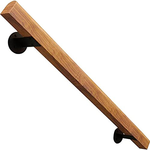 LQSYBHD 50-150cm Pasamanos de Madera con Juego Completo, Barandilla de Escalera Antideslizante para Niños Mayores de Interior y Exterior Desván Pasamanos de Seguridad(Size:50cm/1.6 ft)