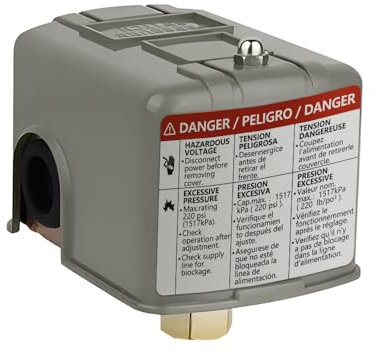 Water Pressure Switch 30-50 psi Well Pump Pressure Switch Electric Auto Control Adjustable Differential 1/4 Female NPT