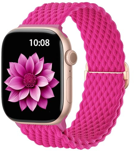 AMSKY Geflochten Band Kompatibel mit Apple Watch Armband 40mm 44mm 42mm 46mm 41mm 45mm 38mm 49mm Damen Herren, Textil Stoff Kompatibel mit iWatch Armband Series 11 10 9 8 7 6 5 4, SE 3 2 1