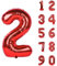 TNSRAY Globos de papel de aluminio rojo de 32 pulgadas, decoración de fiesta de cumpleaños, globo de cumpleaños, números inflables gigantes, globos de cumpleaños, decoración de fiesta, número 2