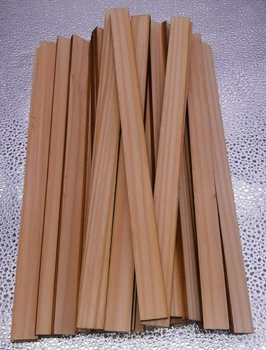 50 x Rührholz-Abgerundet-Leisten-Holzspatel-Farbrührspatel-Modelbau-Pflanzenanzucht-Rührstab zum Rühren von Farben-Lack-Kerzenwachs-Basteln + Malen-300*20*6 mm aus Nadelholz (Fichte/Weißtanne - ECKIG)