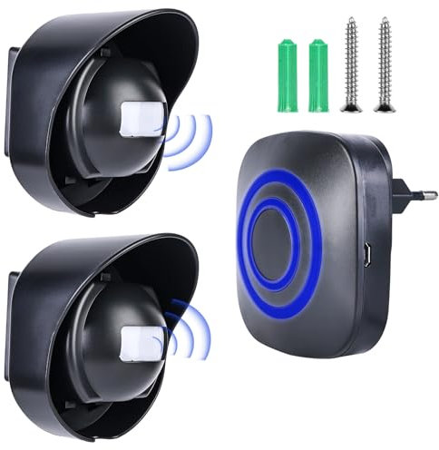 Campanello con rilevatore di movimento, allarme di passaggio con 38 suonerie, rilevatore di movimento, allarme campanello d'ingresso, allarme di accesso, campanello d'affari, animali domestici, casa