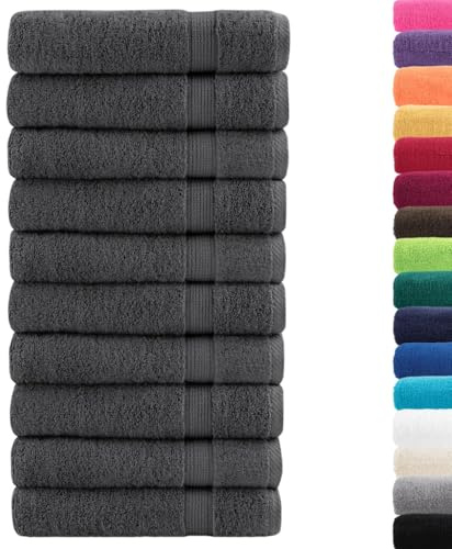 vidaXL Premium Handtücher SOLUND 10 STK. Anthrazit 50x100 cm 600 g/m²
