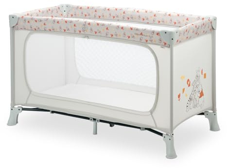 hauck Dream N Play Plus, Disney Pooh Friends Beige - Kinderreisebett mit Transporttasche - Großer Schlupf zum Spielen - Klein Zusammenklappbar - Baby Reisebett Kleinkind ab Geburt bis 15 kg