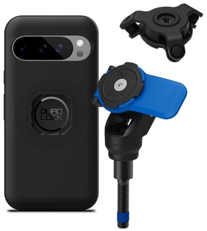 Quad Lock Handlebar Clamp Motorcycle Phone Mount with Vibration Dampener and MAG Phone Case for Pixel 9/9 Pro