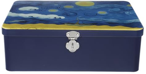 PRETYZOOM Pot À Biscuits En Métal Avec Serrure Boîte À Biscuits Hermétique Et Décorative Pour Cuisine Rangement Sûr Pour Biscuits Bonbons Et Friandises Format Portable 9.6 X 7.1 X 3.2 Pouces